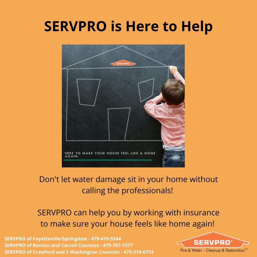 Don't let water damage sit in your home without calling the professionals!