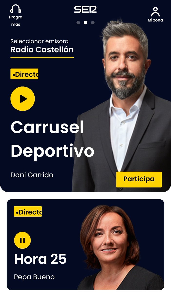 No sé yo la nueva app de <a href="/La_SER/">Cadena SER</a> ... Selecciono Radio Castellón y escucho anuncios de Moratalaz... 

Lo que funciona(ba) no lo toquen!