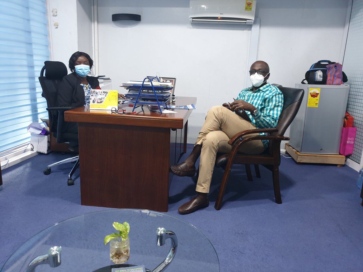 Ms Patience Diaba (L), Director (Legal), Ghana Maritime Authority (GMA) met with Dr Kamal-Deen Ali (R) #SWAIMS #MaritimeGovernace Expert on 16 Oct. They discussed GMA's #MaritimeSecurity regulatory regime. GMA is undertaking reform to ensure proper and effective legal finish.