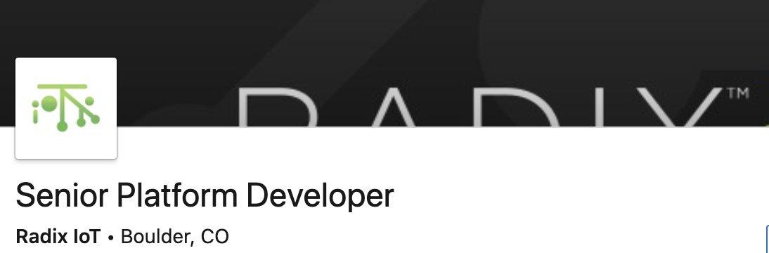 RadixIot's tweet image. Join our award-winning team at @RadixIot as Senior Platform Developer. 
bit.ly/2HfQLLY Learn more. Apply TODAY.
#Techjobs #PlatformDeveloper #developer #jobs #IoT