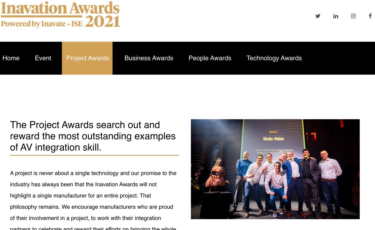 inAVation Awards 2021. Loving that our team picture illustrates the Project category. Such an exciting time for us! Apply now to share this experience. inavationawards.com/Awards/Project…