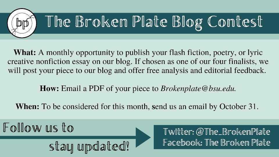 The_BrokenPlate's tweet photo. Hey, #WritingCommunity! Do you have a piece you want to be #published someday? Are you looking for free #feedback? 

Consider submitting to our new #contest! This month’s deadline is only 10 days away. 
#amwriting https://t.co/DodyKlu8kP