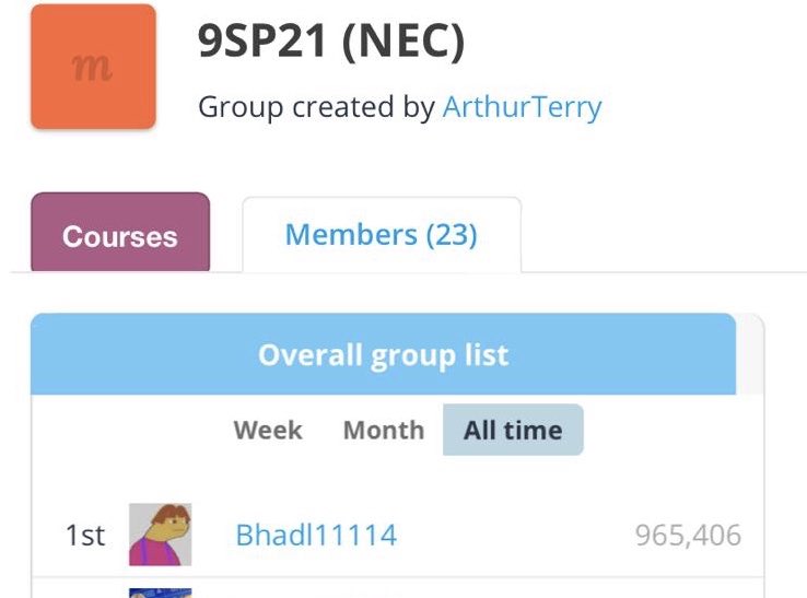 MflTerry's tweet photo. More amazing Memrise work from our Year 9 students, well done to Ben in Mr Coleman’s class for reaching nearly one million points! 🇪🇸 #memrisemasters #vocablearning #mfltwitterati https://t.co/CX5Cjua9p6