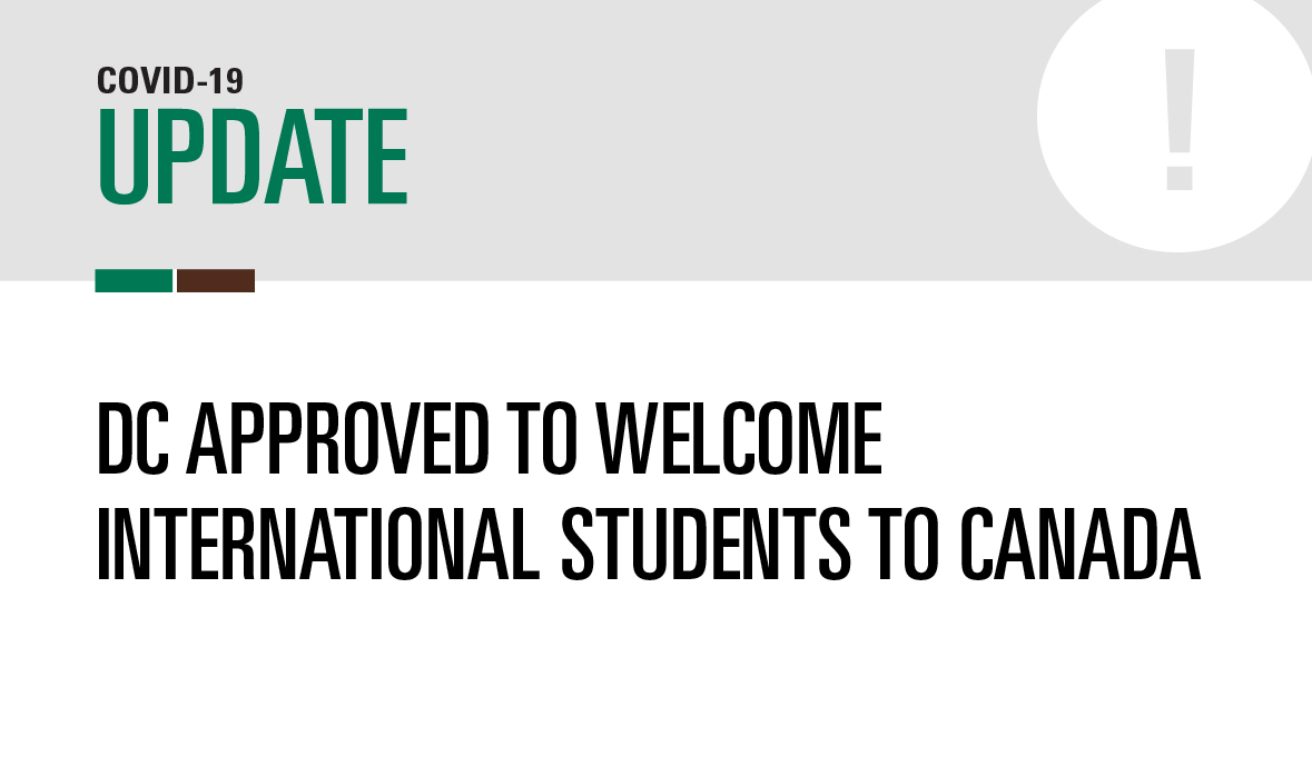 durhamcollege's tweet photo. DC has been approved by @CitImmCanada to welcome international students to Canada. Students who meet requirements may now travel to DC to study with us after a quarantine period of 14 days upon arrival. More info: https://t.co/dNFov6caed https://t.co/JubXuRdYkU