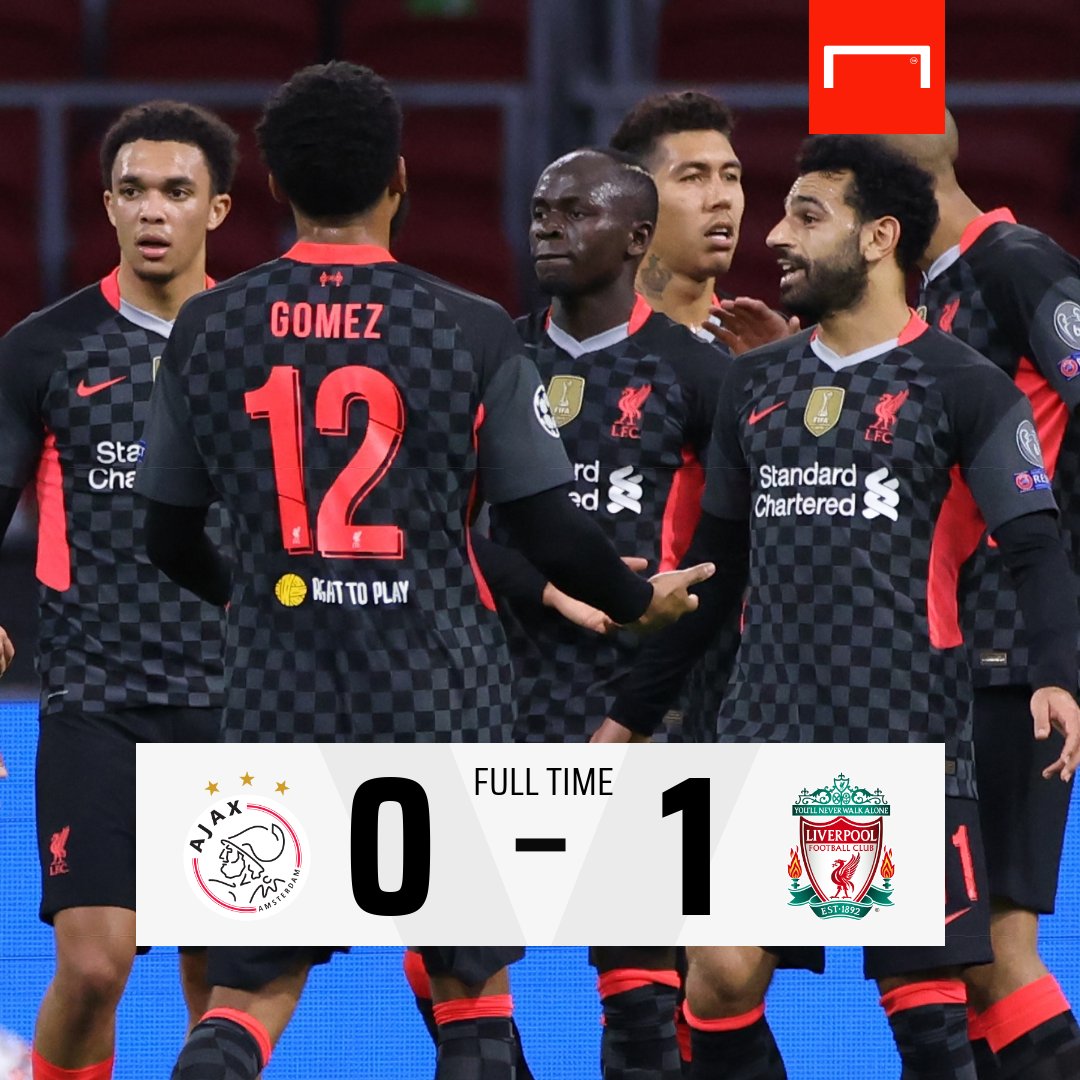 goal's tweet photo. Liverpool hold on for a narrow win in Amsterdam 😎

#UCL https://t.co/vUGT1TpMuE