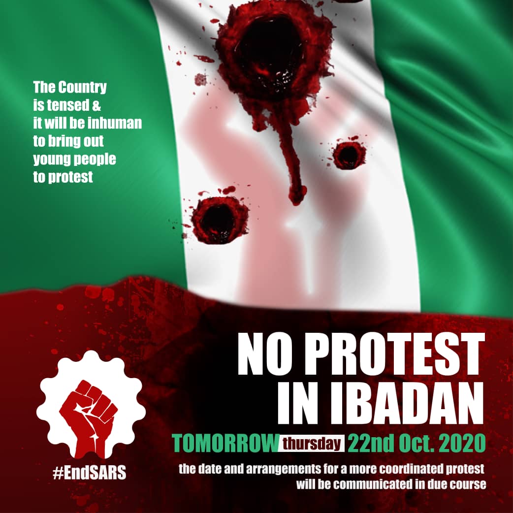 OfficialSuper_A's tweet image. Please retweet for other ibadan protesters to be aware! #IbadanProtests #IbadanProtest #EndSARS #EndSWAT #ArrestKillerOfficers #EndPoliceBrutalityinNigeria Stay strong Zamfara #LagosStateMassacre #LekkiMassacre London #PeaceAndUnity Mark Zuckerberg Tokunbo Seyi Tinubu President