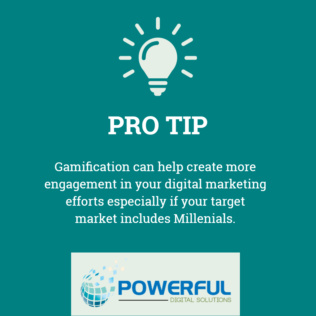 PowerfulDS's tweet photo. Gamification can help create more engagement in your digital marketing efforts especially if your target market includes Millenials.
#PDSProTip #DigitalMarketing #Gamification #Millenials #UserExperience https://t.co/UvSfcJw54S