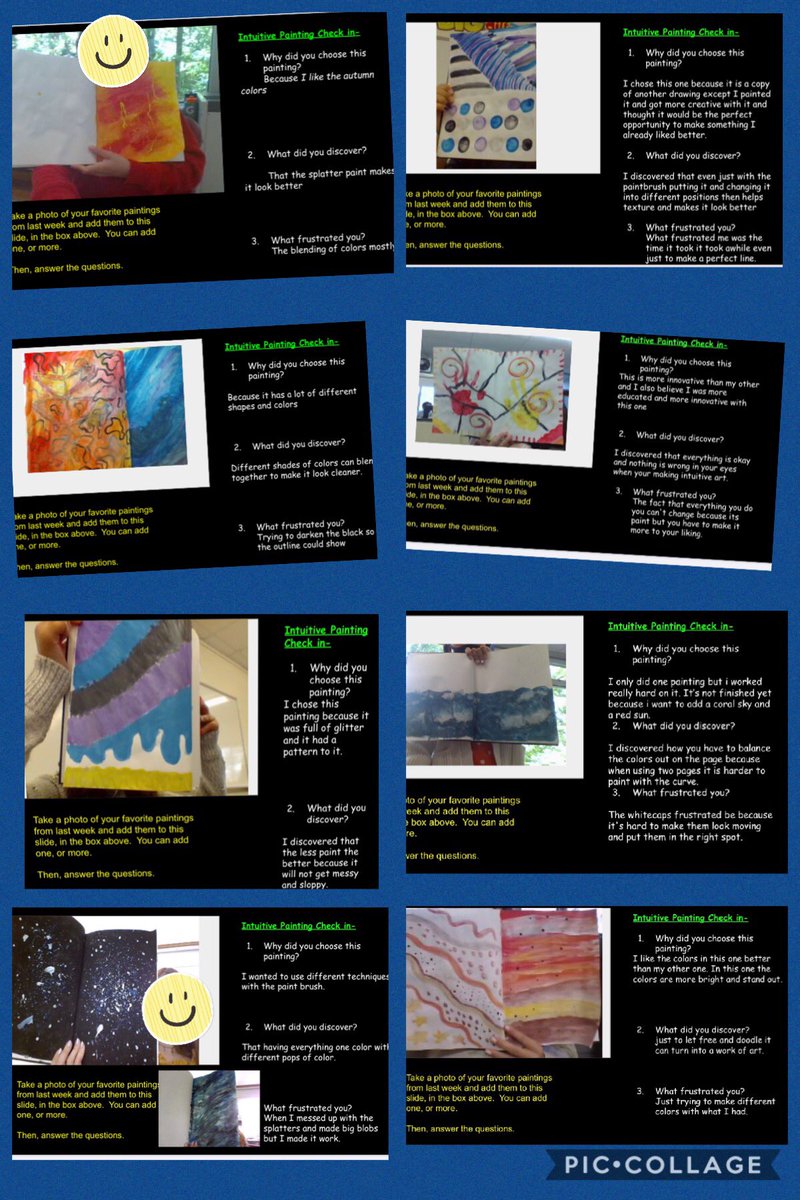 Love my artists! “I discovered that everything is okay and nothing is wrong in your eyes when you’re making intuitive art.” 😍🧑🏻‍🎨👨🏻‍🎨 “...the perfect opportunity to make something I already liked better.” @NSMSVikings <a href="/NSMSVikingsAP/">NMSBlazersAP</a> <a href="/NSArts1/">North Shore Fine & Performing Arts</a>