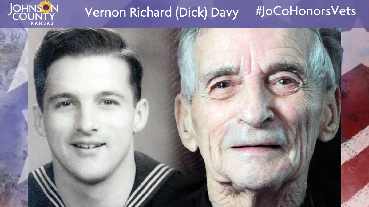 Meet Vernon Richard (Dick) Davy who resides in  @PrairieVillage. He is a World War II veteran who served in the  @USNavy. Visit his profile to learn about a highlight of an experience or memory from WWII:  https://www.jocogov.org/dept/county-managers-office/blog/vernon-richard-dick-davy  #JoCoHonorsVets 