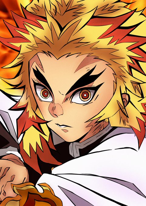 真角　エゼ/ 凛とした女性を描きますさんがTwitterに投稿した煉獄杏寿郎(鬼滅の刃)のイラスト。