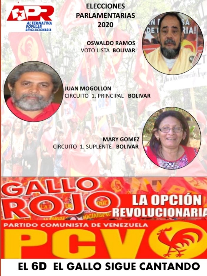 APR_Bolivar's tweet photo. #21Octubre || Conoce a los candidatos y candidatas de la #AlternativaPopulaRevolucionaria por el Estado Bolívar rumbo a las elecciones a la Asamblea Nacional; Este #06D otro Gallo Cantará..!!
#YoVotoPCV
#ConstruyendoLaEsperanza
#SomosDemocraciaYParticipación https://t.co/6Iu0wXKm84