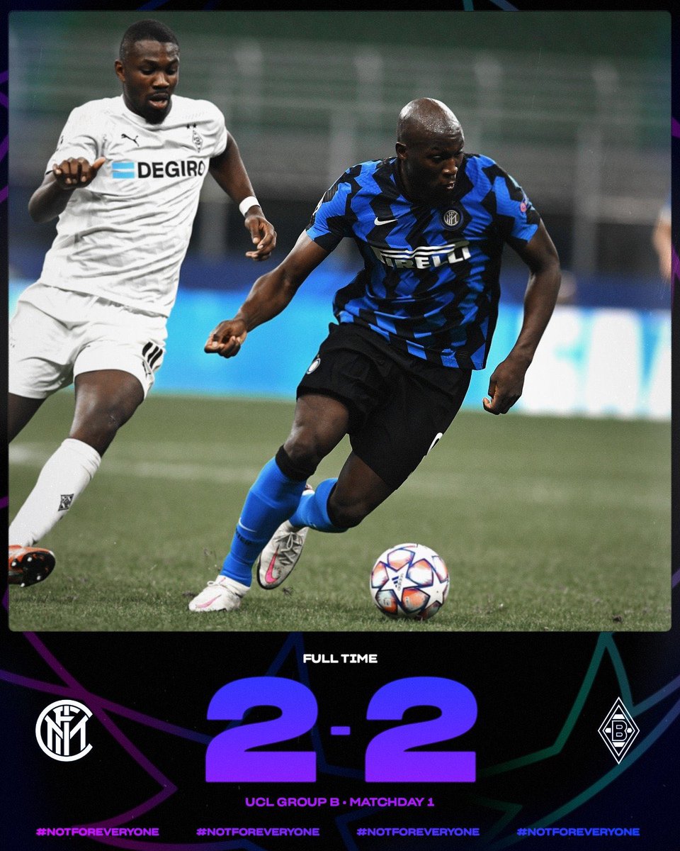 InterClubKSA's tweet photo. نهاية اللقاء : تعادل الفريقين 2-2 🔵⚫️
اهداف اللقاء :
⚽️⚽️ لوكاكو 
#FCIM #INTER_Club #إنتر https://t.co/x5F7rSdC9Z