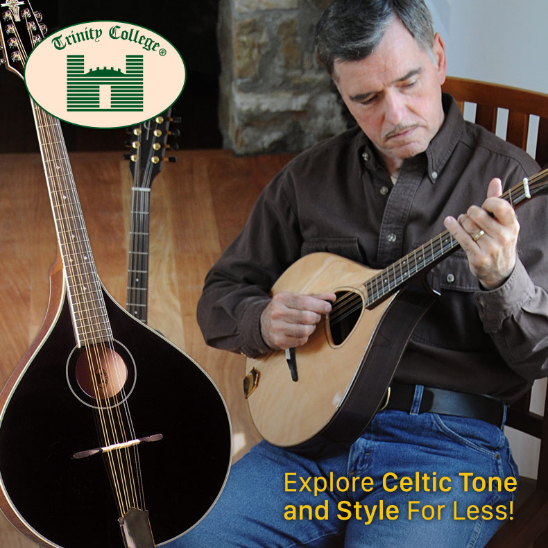 For the folk musician or fan of traditional Celtic music, Trinity College mandolins have that unique sound, and playability that will transport the player back in time!