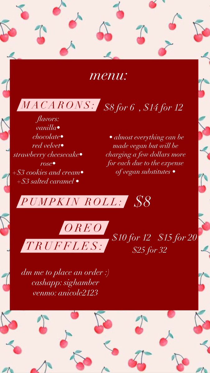 flowersfrommars's tweet photo. hi guys!! sooo i’m jobless right now and im dire need of some extra money so i’m going to start selling a few different baked goods! i’ve been making macarons for years and i think ive come up with the perfect recipes. if interested pls dm me :) https://t.co/hKcZyCaKXs