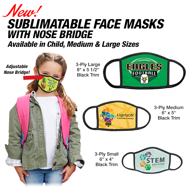 jdsindustries's tweet photo. NEW! 3 Layer Sublimatable Face Masks with adjustable nose bridge!  Available in 3 sizes and each consists of 3 layers: the 2 outside layers are polyester and the inside layer is cotton.    

Login to shop: https://t.co/E3rXI1k1js
Become a JDS customer: https://t.co/BRiuN39A2n https://t.co/jHOwZdcN9i