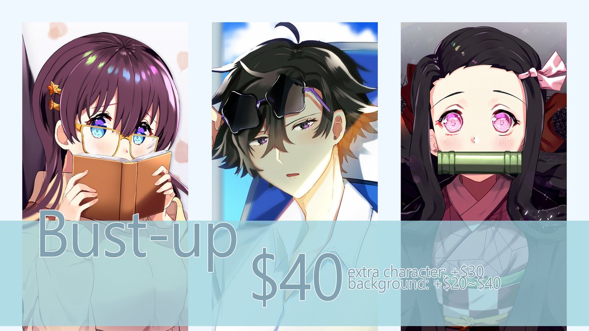 aionyan_'s tweet photo. kindly reminder that my commissions are open! ☺️💙 rt are appreciated! 💖 https://t.co/4cvUAgjHdx