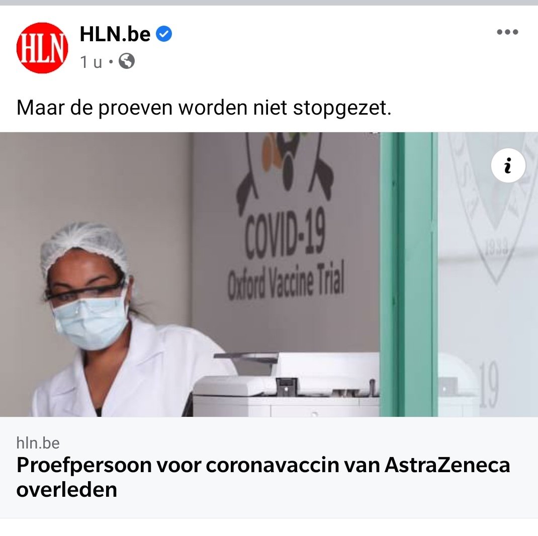 Komaan, <a href="/HLN_BE/">HLN.BE</a>, de persoon kreeg een placebo toegediend. Leuk dat de clicks binnen zijn, maar je speelt tegelijk met maatschappelijk vuur. Check de commentsectie maar eens. En neem verantwoordelijkheid