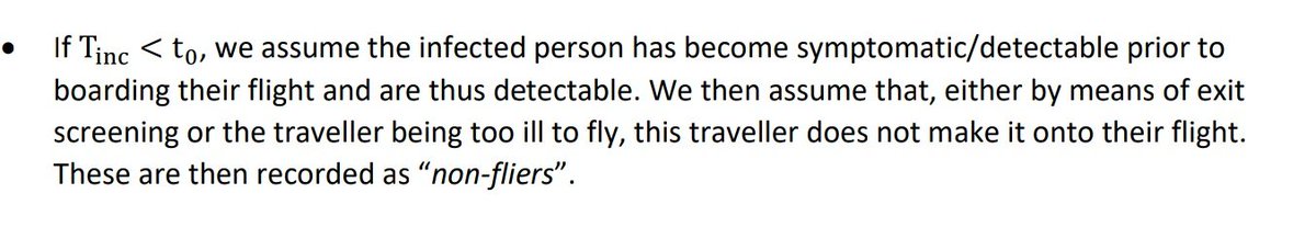 As you might imagine, this has a significant impact on the paper's conclusionsJust over 60% of infected passengers are counted as "non-fliers" who'll never reach the UK border(Here's how they describe it in the paper )