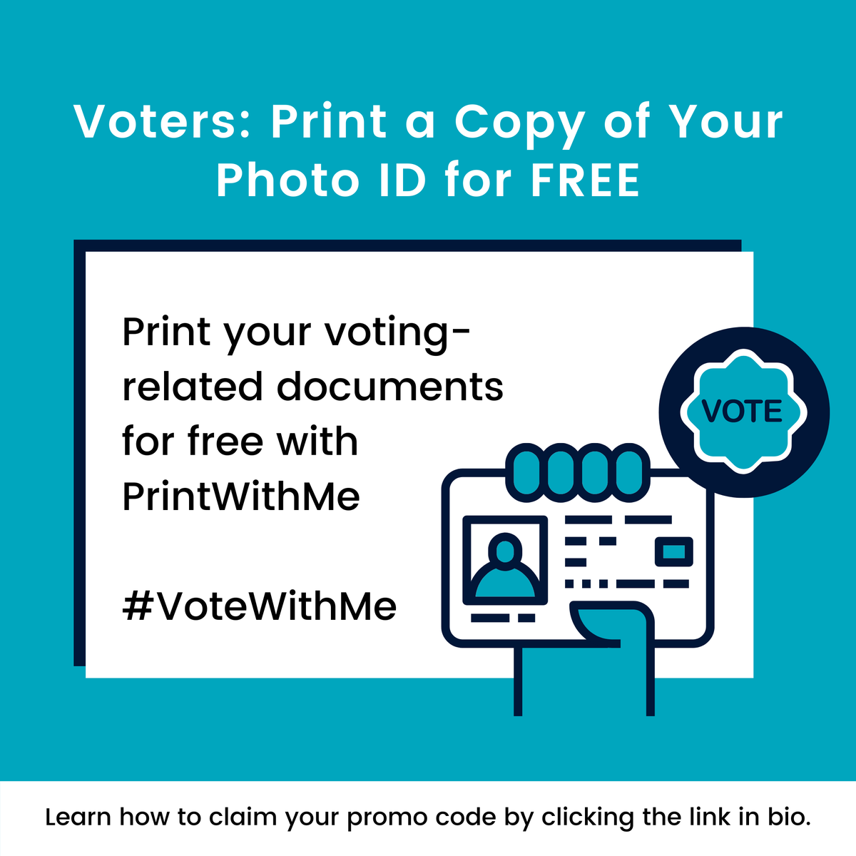 withmeamenities's tweet photo. πΊπΈπ³ Some states may require you to make a photocopy and print out of your photo ID in order to #vote by #absentee ballot. This is especially true for first-time voters. Print your voting documents for free at ANY PrintWithMe location nationwide! #VoteWithMe #PrintWithMe https://t.co/w2d1cjL8ss