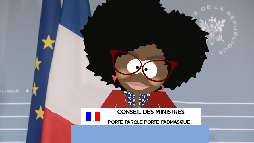 Certains pouvaient la trouver rasoir ou barbante :Sibeth, la perfection au masque en lin...Au passage :"Un soignant sans masque , c& #39;est un soldat sans casque"