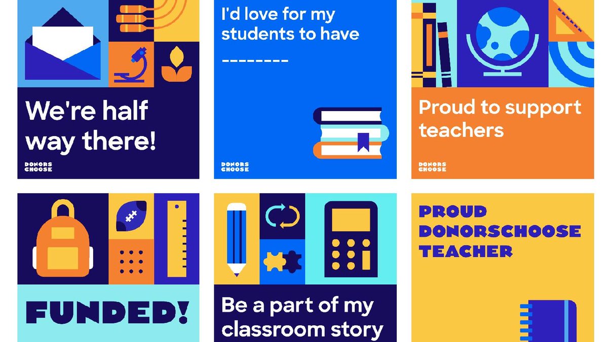 DonorsChoose's tweet photo. Fundraising for a project with the Books &amp; Basics match this Thursday? Use any of the customizable graphics from our Design Playground to help promote your project via email, Facebook, Twitter, or Instagram! https://t.co/yC9j9n4K1H https://t.co/avObIdu7ja