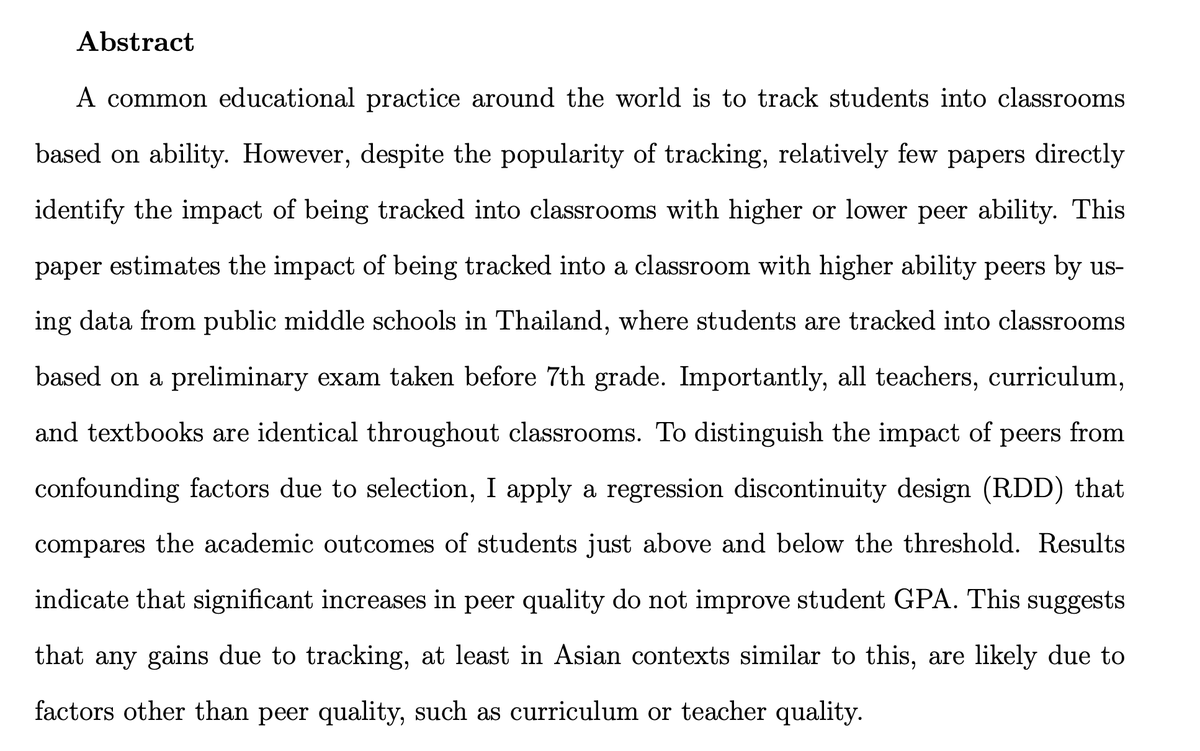 Meradee TangvatcharapongJMP: "The Impact of School Tracking and Peer Quality on Student Achievement: Regression Discontinuity Evidence from Thailand"Website:  https://meradeetang.com/ 