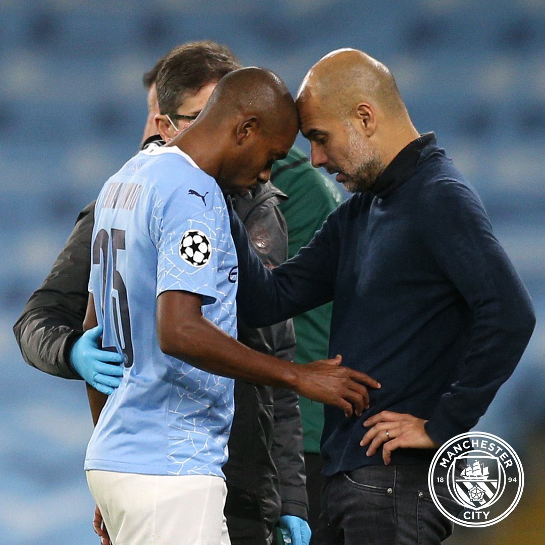 Route1futbol's tweet photo. 🎙Pep on Fernandinho's 🇧🇷 injury: It’s bad news. It’s a problem in his leg, I think he will be 4-6 weeks. It is a big blow for us, with the amount of games. #MCIPOR #MCFC https://t.co/aKvi6B90un