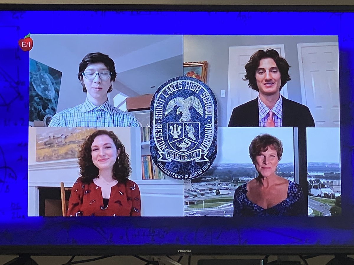 Nate, Helen &amp; Ryan representing South Lakes at the virtual edition of “It’s Academic!” #SOAR