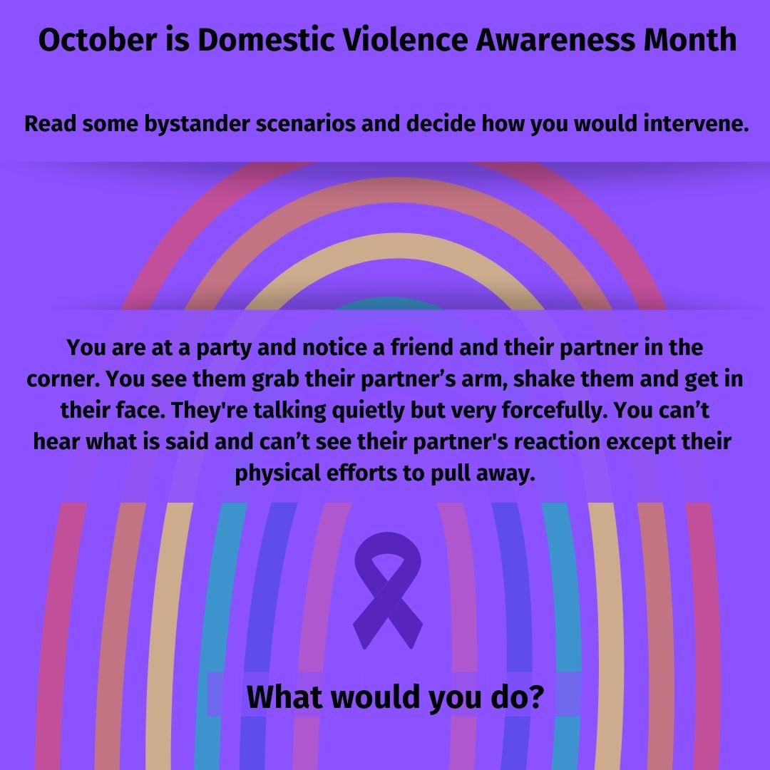 Okay bystander, what would you do if you witnessed this happening? How would you intervene? #dvam2020 #wplgbtq