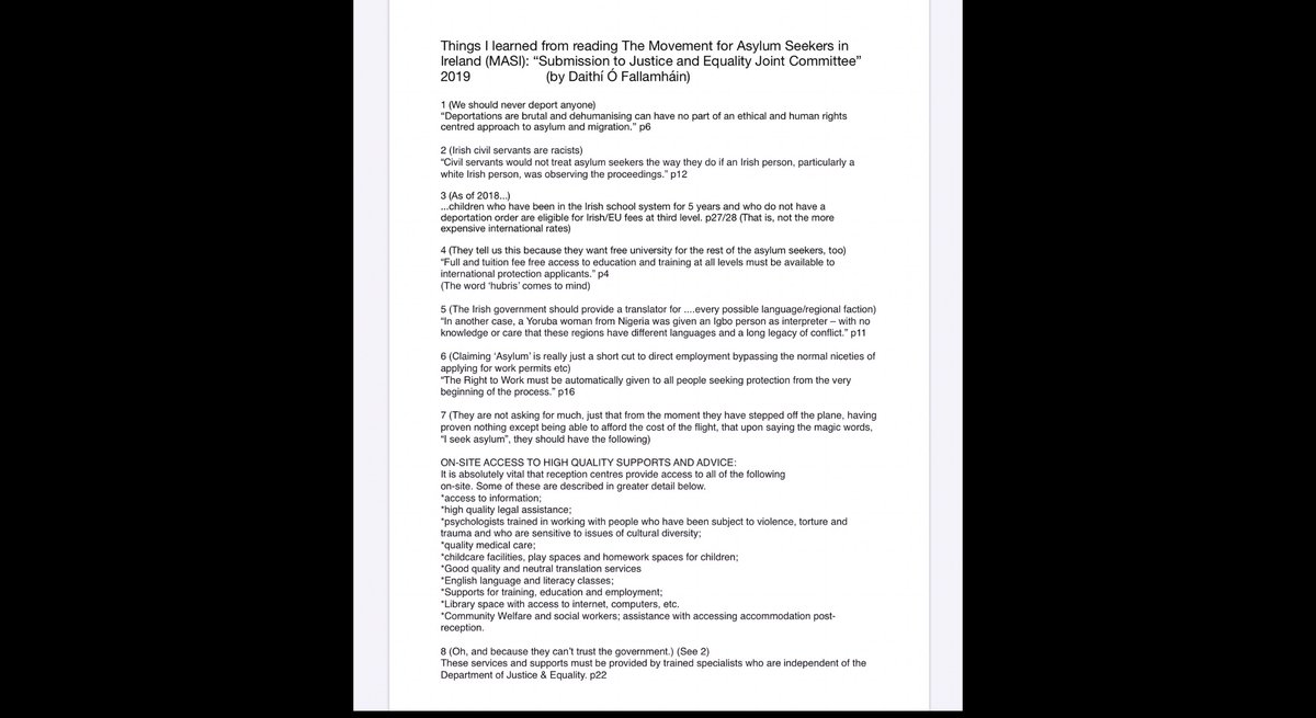 Daithi O Fallamhain Things I Learned From Reading Masi S Submission To Justice And Equality Joint Committee 19