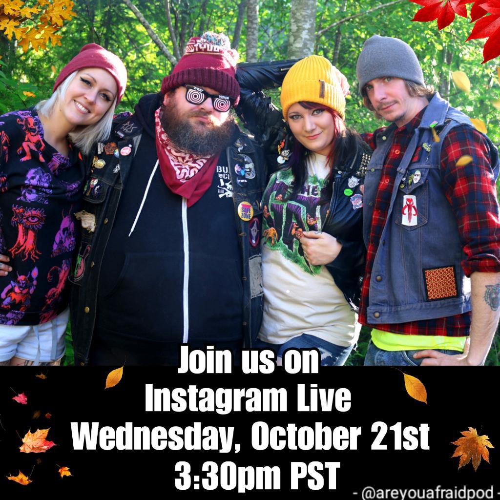 This is happening soon. On our insta @ areyouafraidpod on . 3:30 pst #pnwpodcasts #areyouafraidofthedark