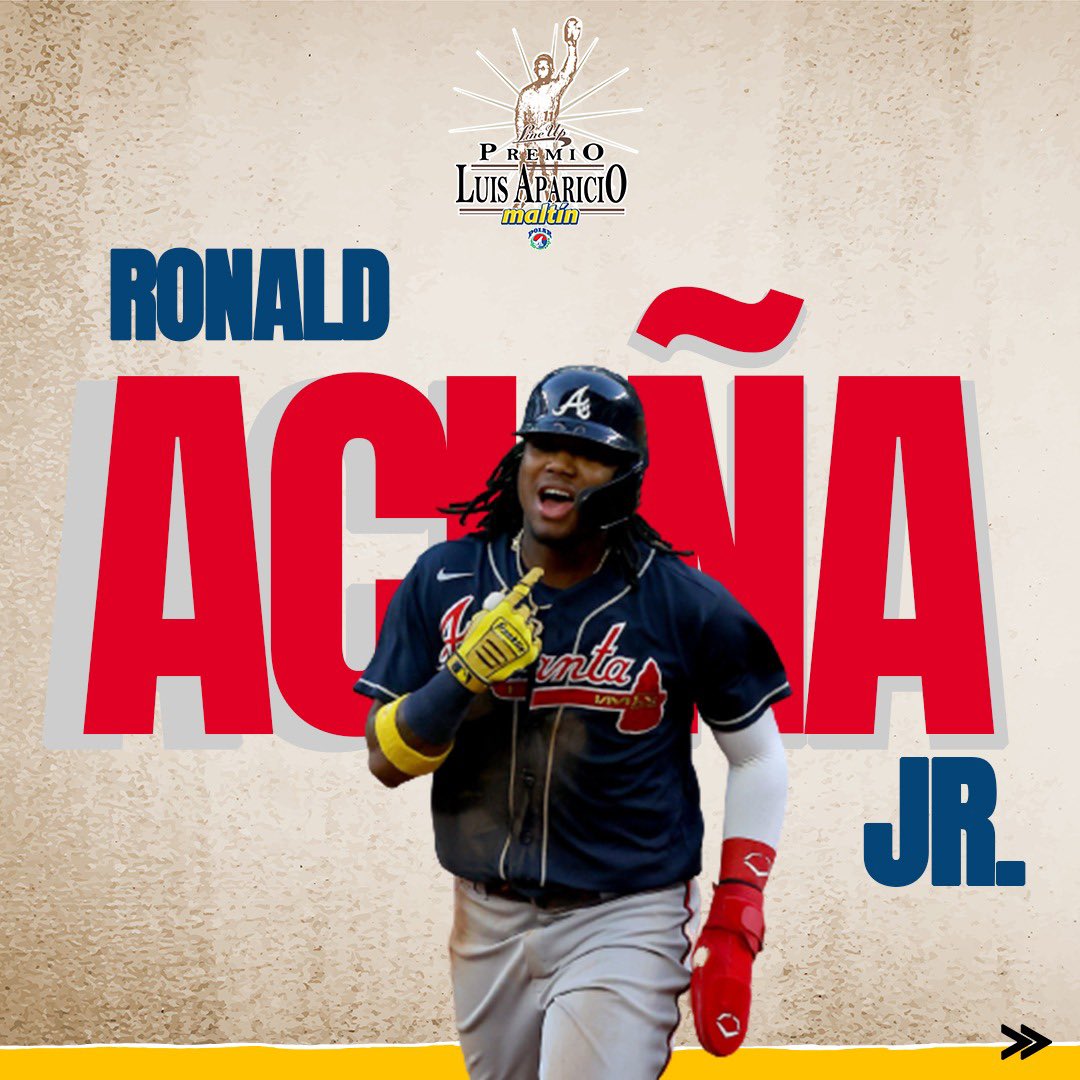 .<a href="/ronaldacunajr24/">Ronald Acuña Jr.</a> es el ganador del <a href="/premioLAparicio/">Premio Luis Aparicio</a> en su decimoséptima edición. 

El OF de los Bravos de Atlanta se lleva el galardón por segunda vez en su carrera. 

¡Felicidades, Ronald! 

#ForTheA | #ElExtrabase⚾️🇻🇪