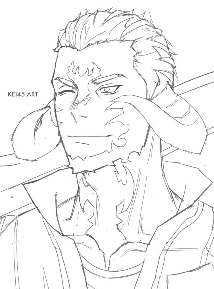 [WIP - Commission] Sain - FFXIV (Male Au Ra) #FFXIV #au_ra #fanart #FFXIVART