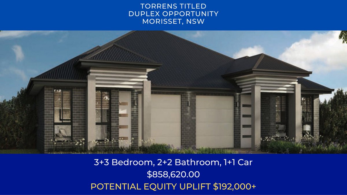 Torrens Titled Duplex Development
Morisett, NSW
POTENTIAL EQUITY UPLIFT $192,000+
#duplex #investors #duplexdevelopment https://t.co/E738IJBZvR