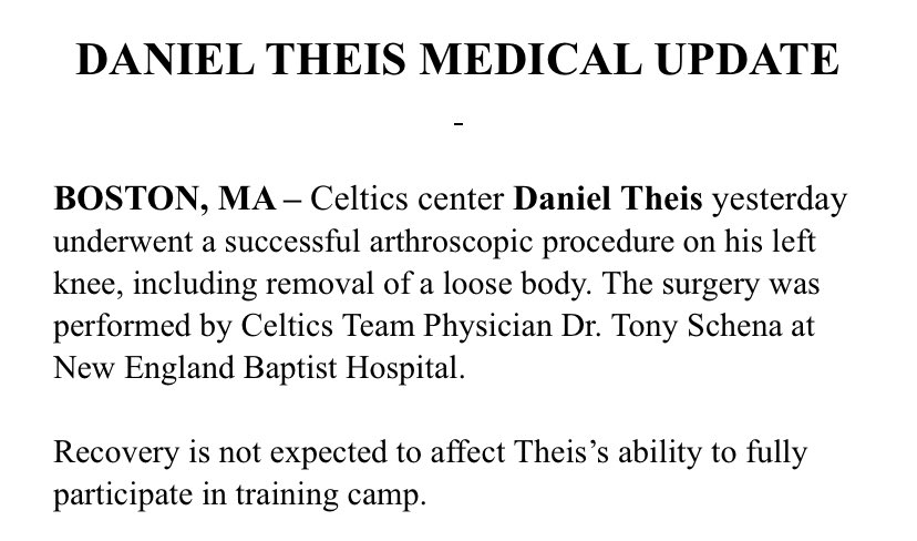 Daniel Theis medical update