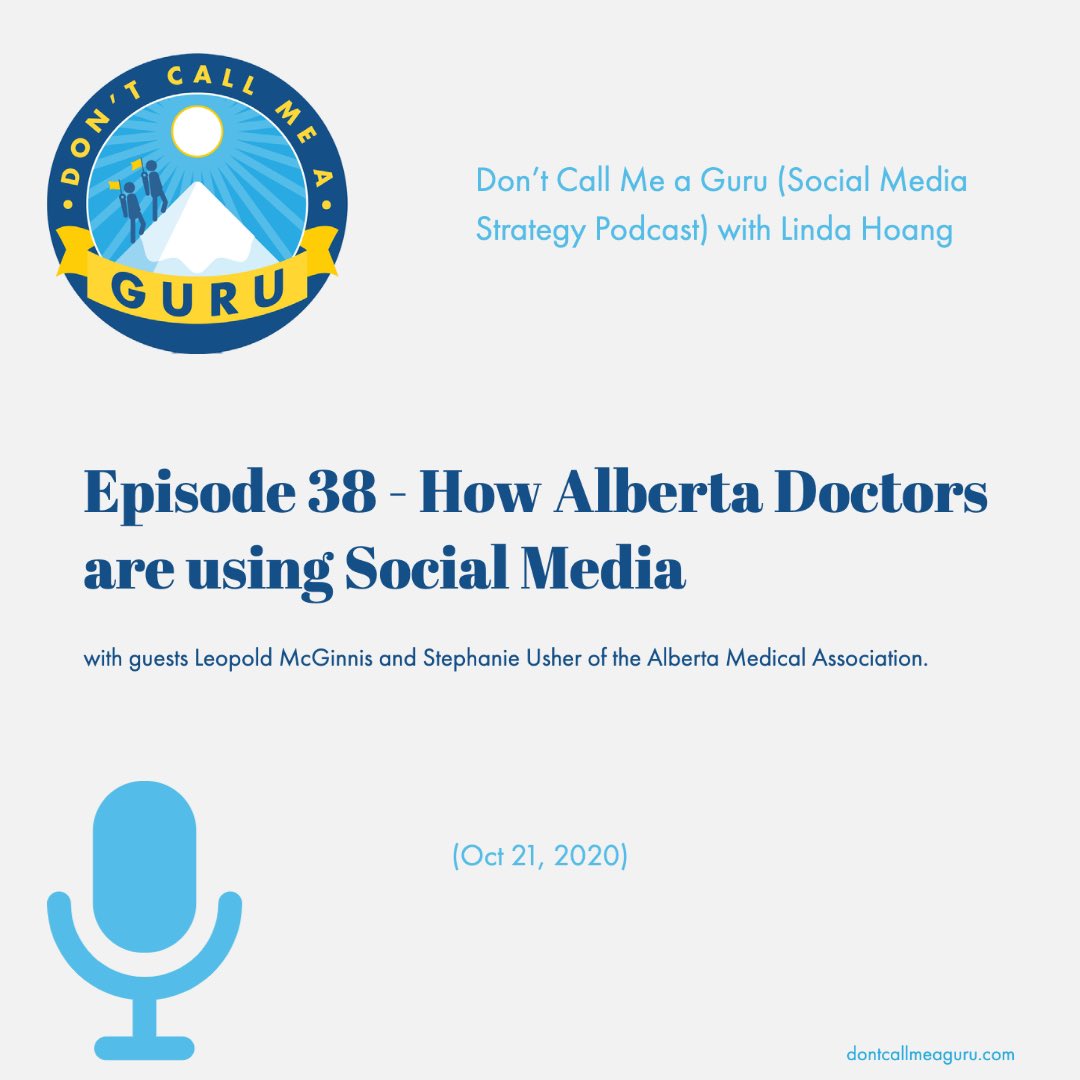 Hello my social media strategy podcast 🎙 <a href="/DontCallMeAGuru/">Don't Call Me a Guru</a> is finally back with a new episode—chatting with the <a href="/AlbertaDoctors/">Alberta Medical Association (AMA)</a> (Alberta Medical Association) on how they use social media. Streaming everywhere! 🎧 

➡️ dontcallmeaguru.wordpress.com/2020/10/21/epi… 

#yeg #yyc #ableg #abpoli