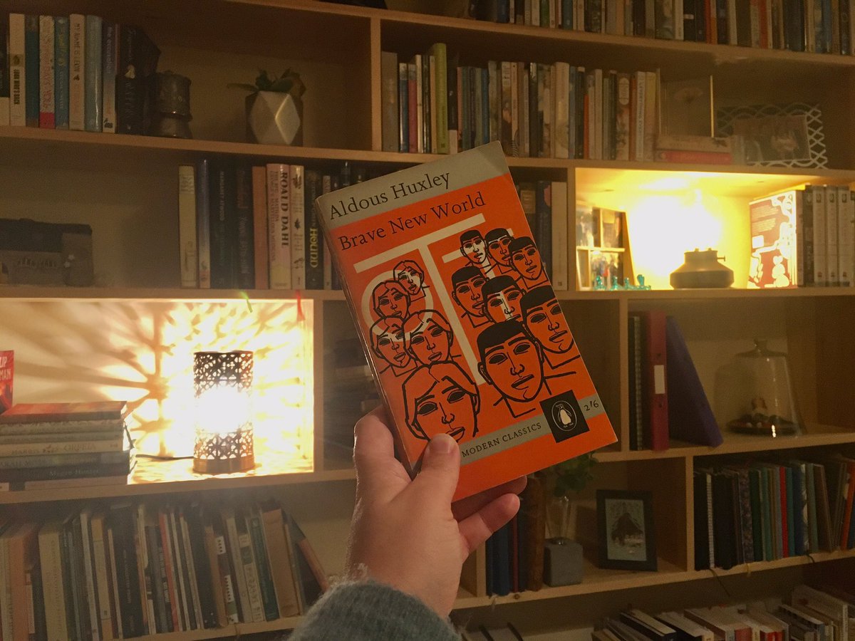 Book 21: this lovely old Penguin Classics edition of Aldous Huxley’s ‘Brave New World’.  #amreading  #novellathon
