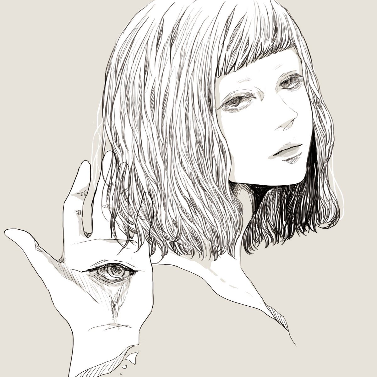 「#リツイートで私を有名にしてください
#イラスト

タグ失礼…します。 」|西 ✂︎のイラスト