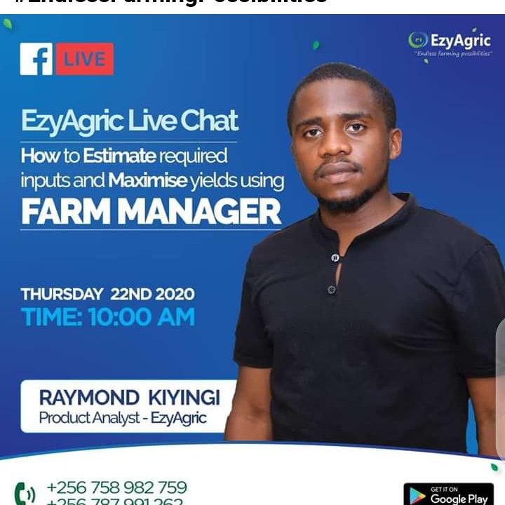 Good morning. Don't forget the #FarmManager live chat is happening today on @ezyagric facebook at 10:00am.   These 30-40 minutes might be the only minutes you need to turn your life around. Lets explore #EndlessFarmingPossibilities with #FarmManager.