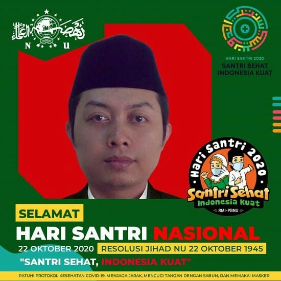 alwi70's tweet photo. Selamat Hari Santri Nasional 22 Oktober 2020. Bersama Santri Indonesia Mandiri, Bersama Santri Damailah Negeri, Santri Sehat Indonesia kuat.
#harisantrinasional #ayomondok #anakmadrasah #nu #kemenagri https://t.co/4PP6umYFy7
