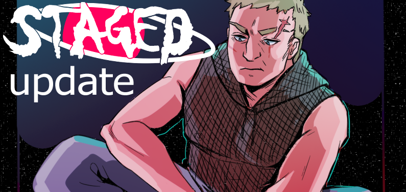 TETOcomic's tweet photo. Another Wednesday, another update! Check out STAGED!

@ivoridd did the colors this week &amp; they did a fantastic job!

READ HERE:
https://t.co/CdzmqZJZ46

#webcomic #webtoon #stagedcomic #lgbtcomic https://t.co/nOpsqPjUCR