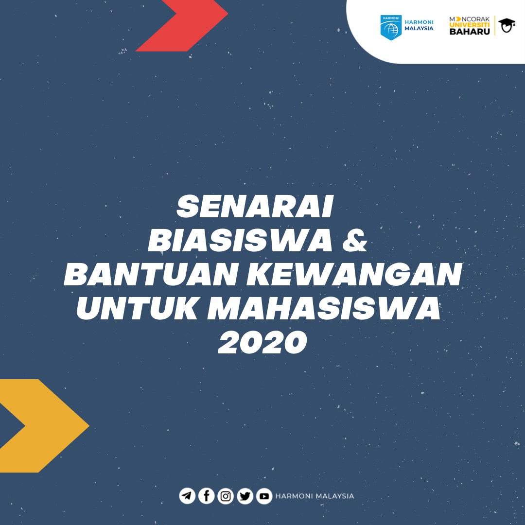 SENARAI BIASISWA DAN BANTUAN KEWANGAN 2020Berikut kami senaraikan beberapa biasiswa dan bantuan kewangan yang ditawarkan untuk mahasiswa pada tahun ini.Semoga bermanfaat dan membantu terutama dalam keadaan yang mencabar sekarang.RT supaya lebih ramai tahu! #siswajagasiswa