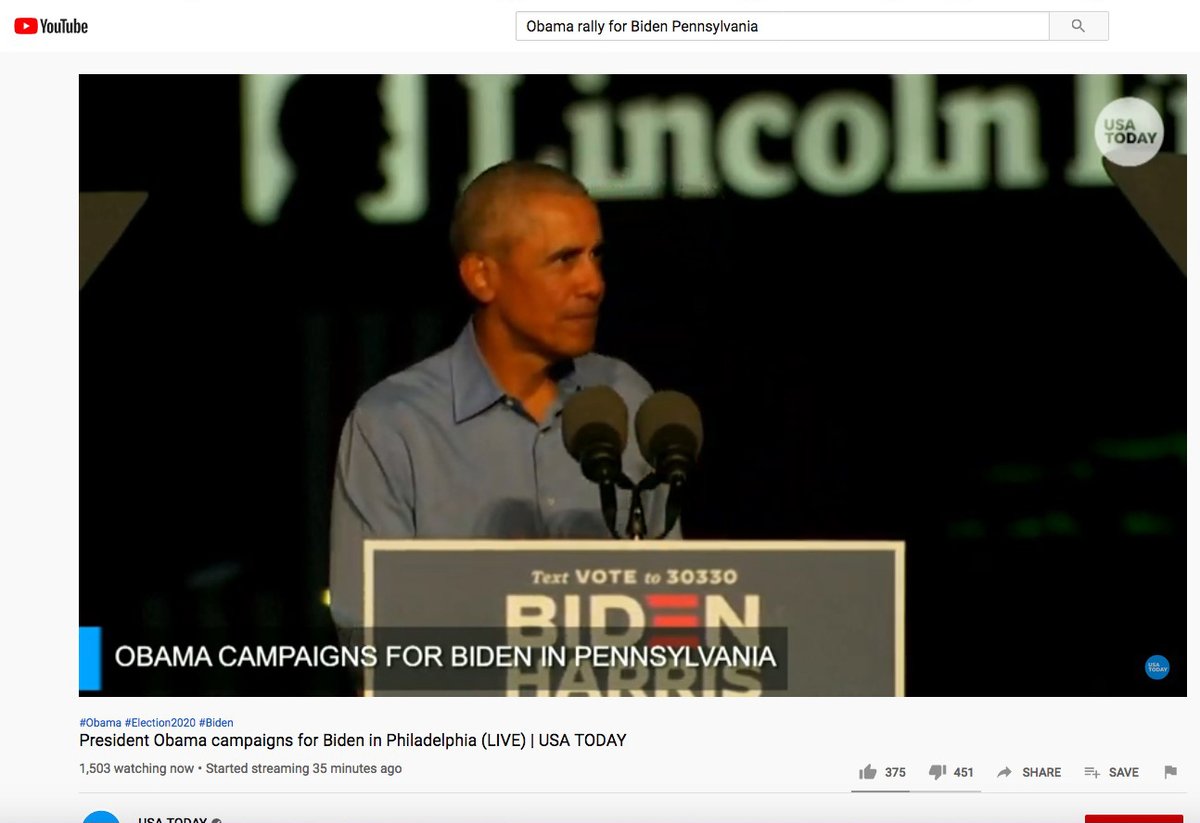 THREADObama went out to berate  @realDonaldTrump because Joe is at home getting a tuneup.Guess what Obama talked about?Tweets.Democrats say nobody goes to Biden rallies because Democrats are "too smart" to risk COVID-19.Can you get infected through social media, though?