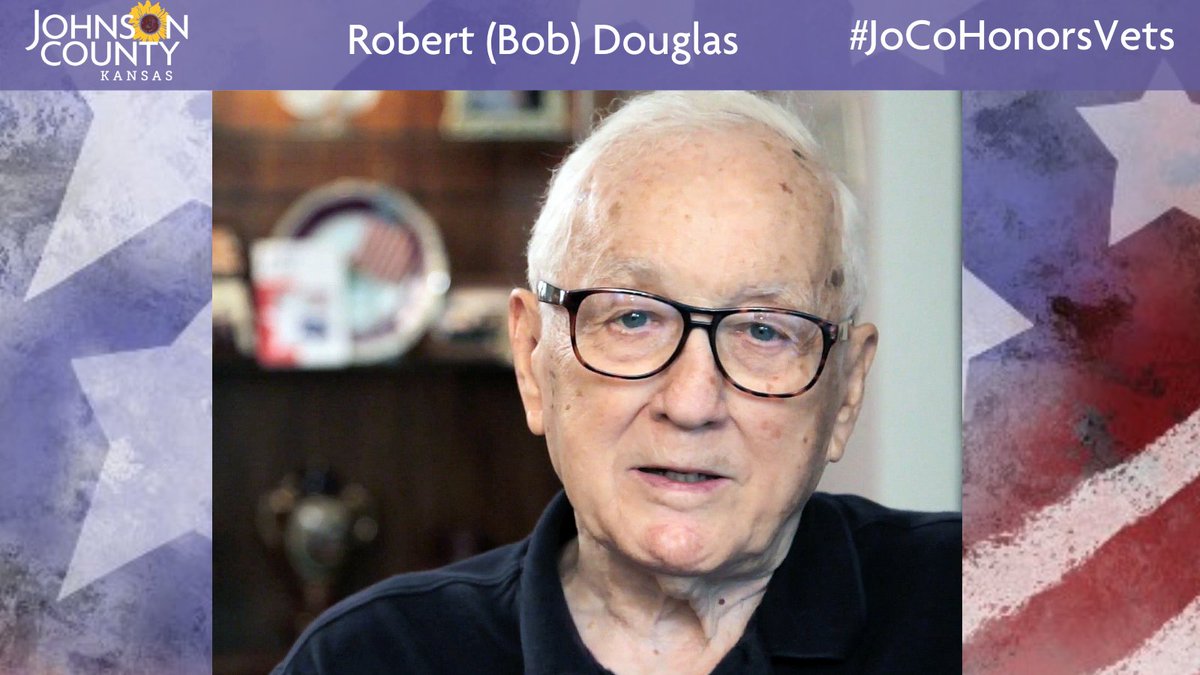 Meet Robert (Bob) Douglas who resides in  @CityofMissionKS. He is a World War II veteran who served in the  @USArmy. Visit his profile to learn about a highlight of an experience or memory from WWII:  https://www.jocogov.org/dept/county-managers-office/blog/robert-bob-douglas  #JoCoHonorsVets 