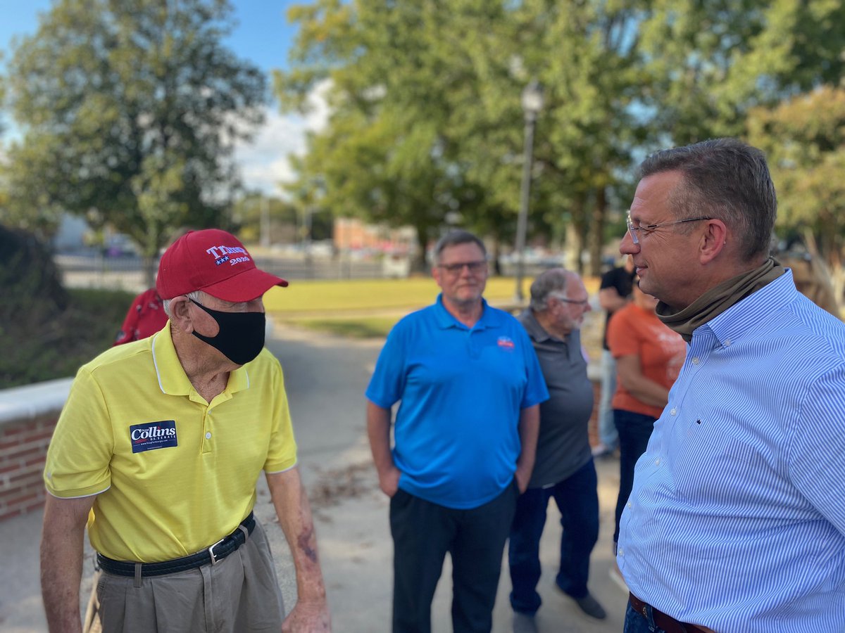 CollinsforGA's tweet photo. Thank you to Rep. Jasperse for hosting us in Calhoun this evening! #TrumpDefenderTour https://t.co/TYAuyBr2lD