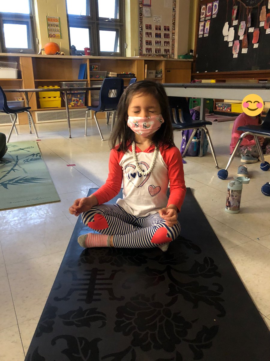 bigideasinFDK's tweet photo. #wellbeingwednesday yoga with @CosmicKidsYoga had #kindergarten students breathing, stretching, and laughing as they jumped up and down like monkeys. A calming savasana had us ready for a day of learning. @TDSB_MHWB #tdsb #SelfReg #earlyyears @RolphRoadSchool https://t.co/EqLfiDaMJI