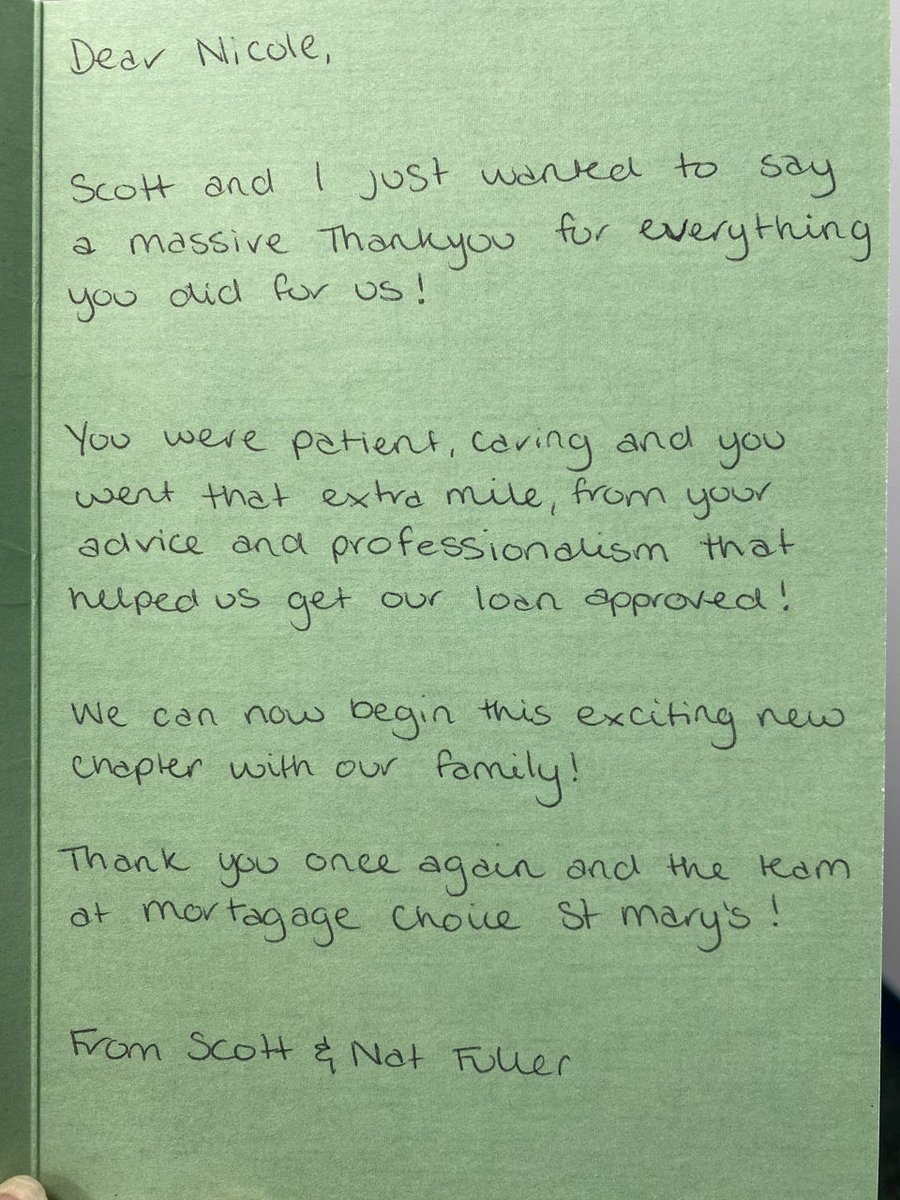 MC_StMarys's tweet photo. What a lovely surprise! Thank you Scott and Natalie for your kind words, it's always so nice to be appreciated for the work we do for our clients #MortgageChoiceStMarys #ThankYou https://t.co/7DwFOh6rdN