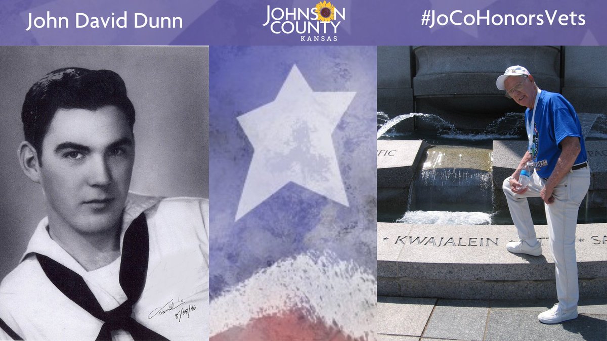 Meet John David Dunn who resides in Overland Park ( @opcares). He is a World War II veteran who served in the  @USNavy. Visit his profile to learn more about a highlight of an experience or memory from WWII:  https://www.jocogov.org/dept/county-managers-office/blog/john-david-dunn  #JoCoHonorsVets 