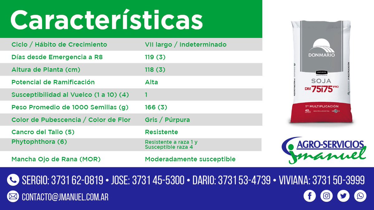 SOJA de <a href="/DONMARIOoficial/">DONMARIO Semillas</a> 

☎️Contactate con nuestros ingenieros 🔝