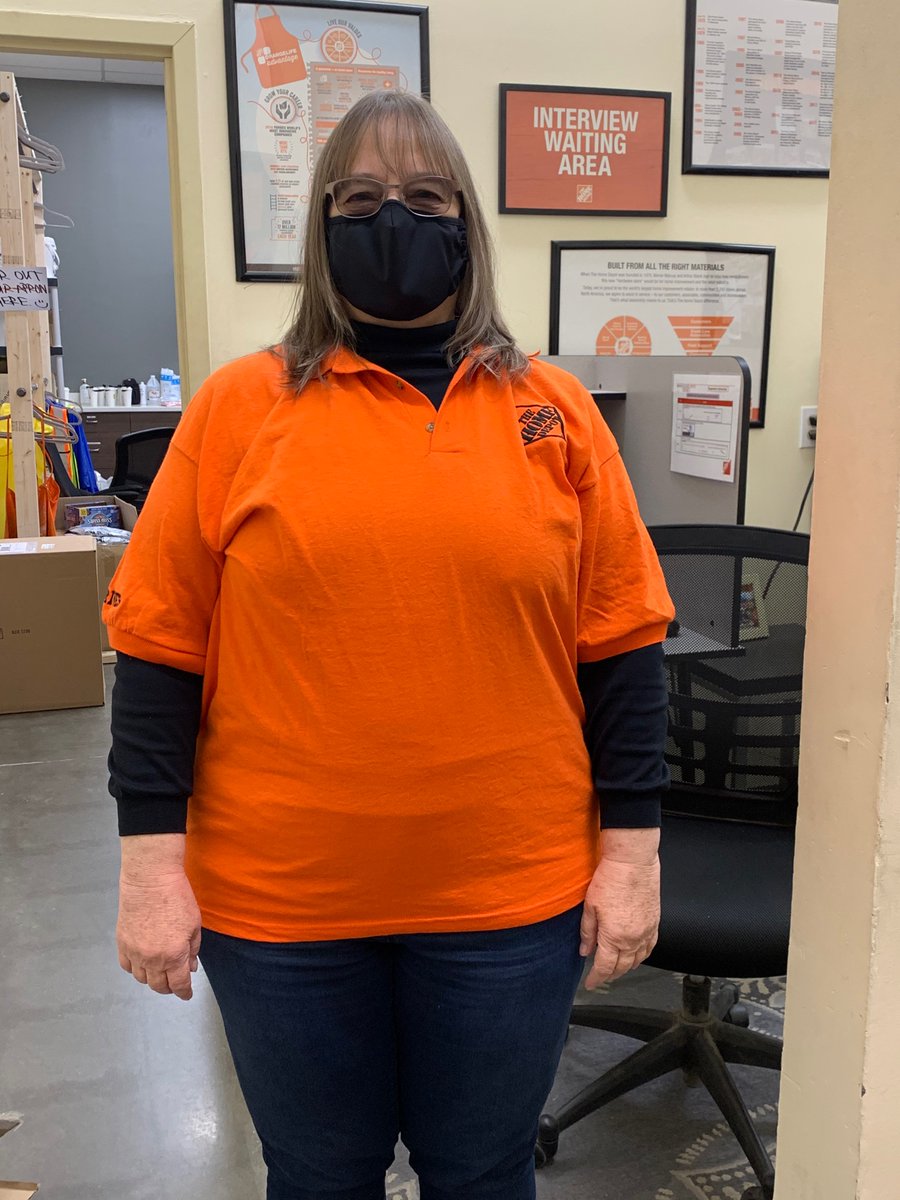 Today was Orange Day! Thank you Rubye and Cindy for showing your team spirit! @THDWoodhaven @willdingman76 @Wes08114866 #CAM2020